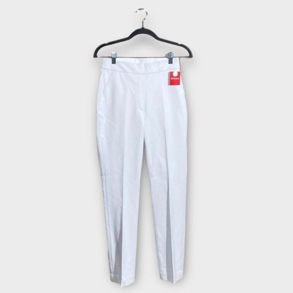 NWT Spanx On-The-Go Slim Straight Pant Classic White,  Size Extra Small Tall - Picture 2 of 8